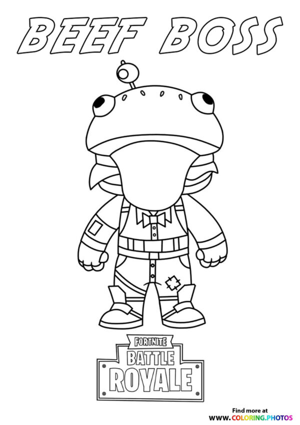 Tiny Beef Boss - Fortnite coloring page