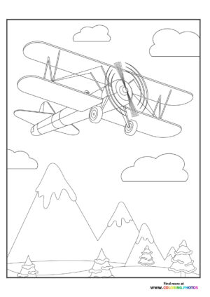 Biplane flying