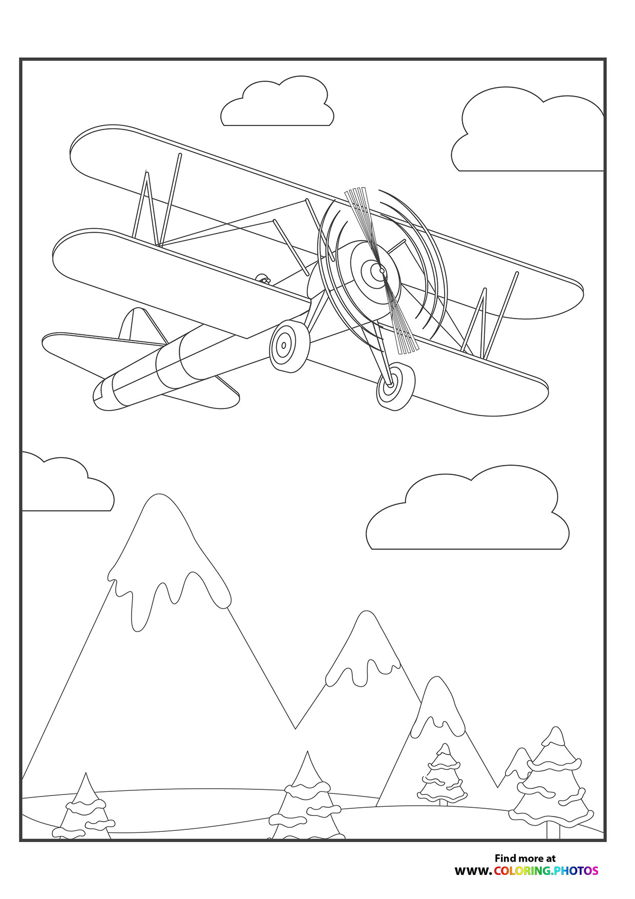 Biplane flying