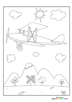 Biplane over the meadow