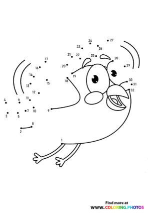 Bird flying dot the dots