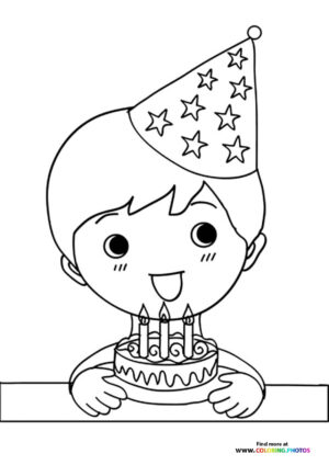 Happy Birthday Boy with Cake