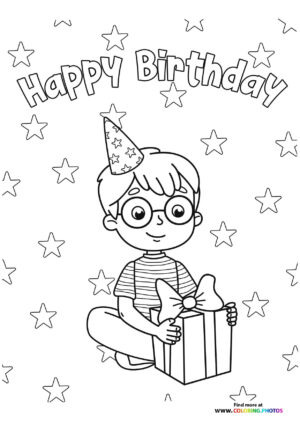 Happy Birthday Boy with Gift