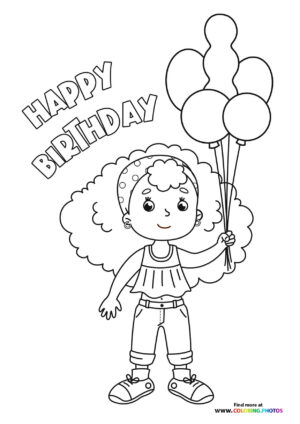 Birthday Girl with Balloons