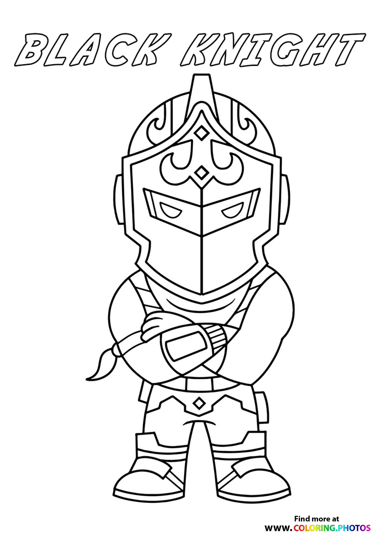 Tiny Black Knight - Fortnite coloring page
