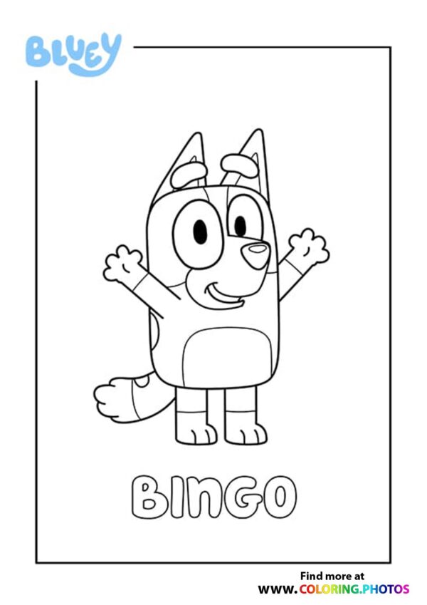 Bluey Bingo coloring page