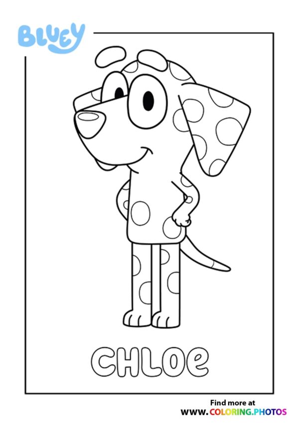 Bluey Chloe coloring page