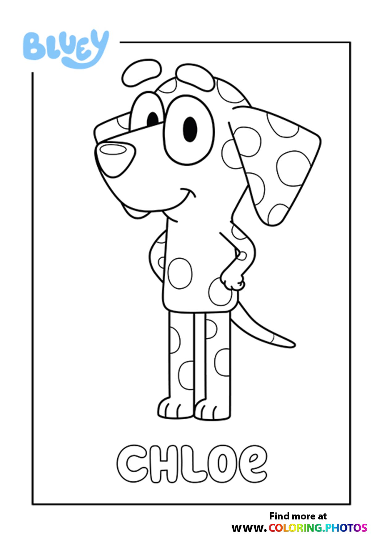 Bluey Chloe coloring page