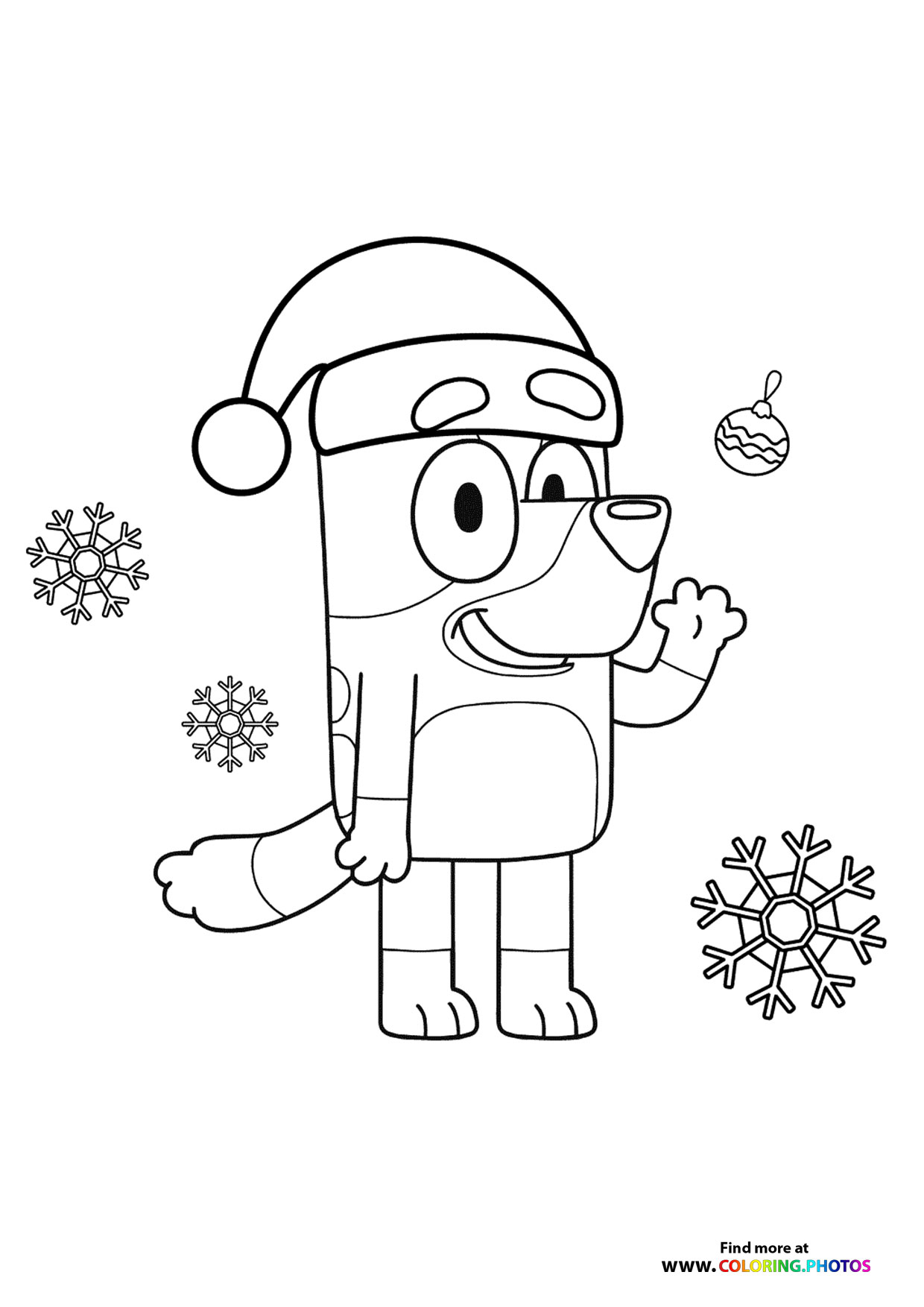 Bluey on Christmas Day coloring page