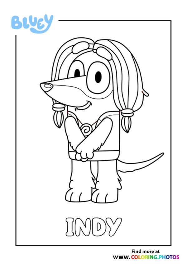 Bluey Indy coloring page