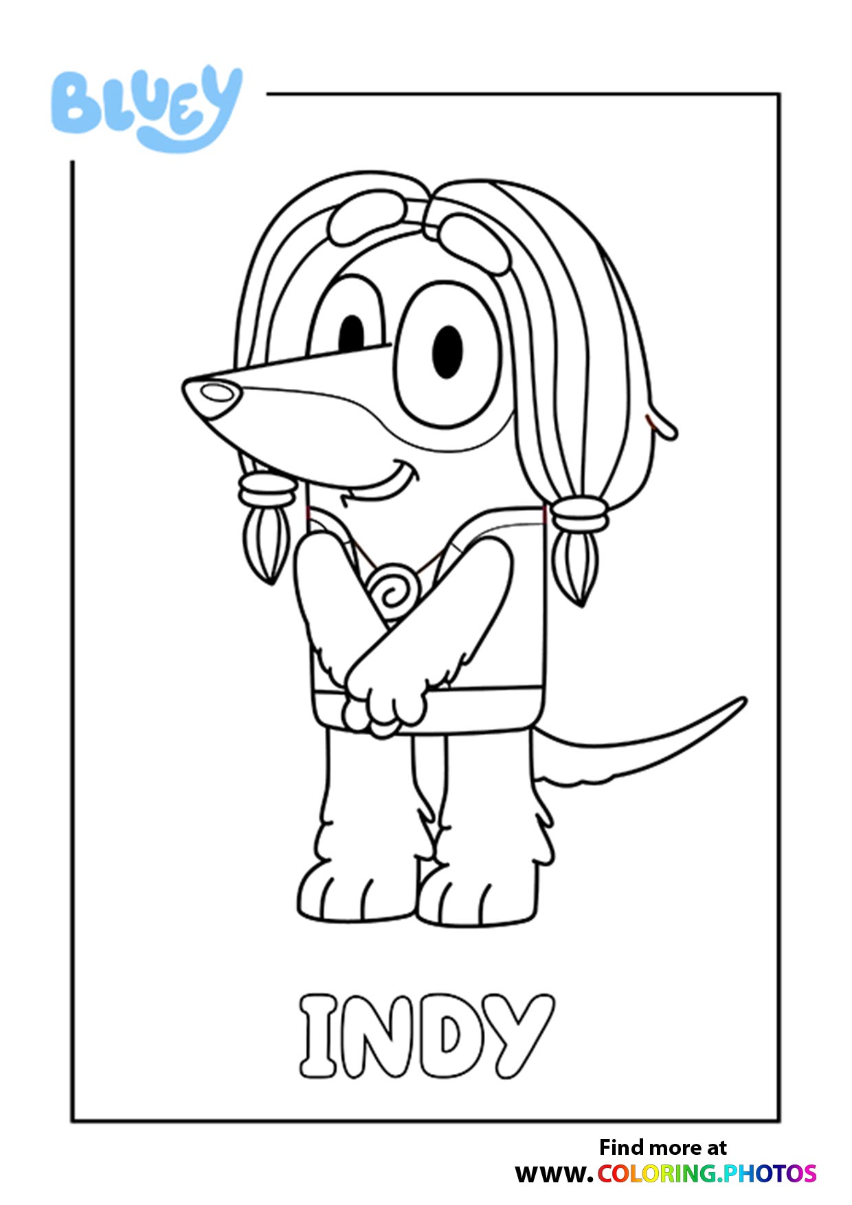 Bluey Indy coloring page