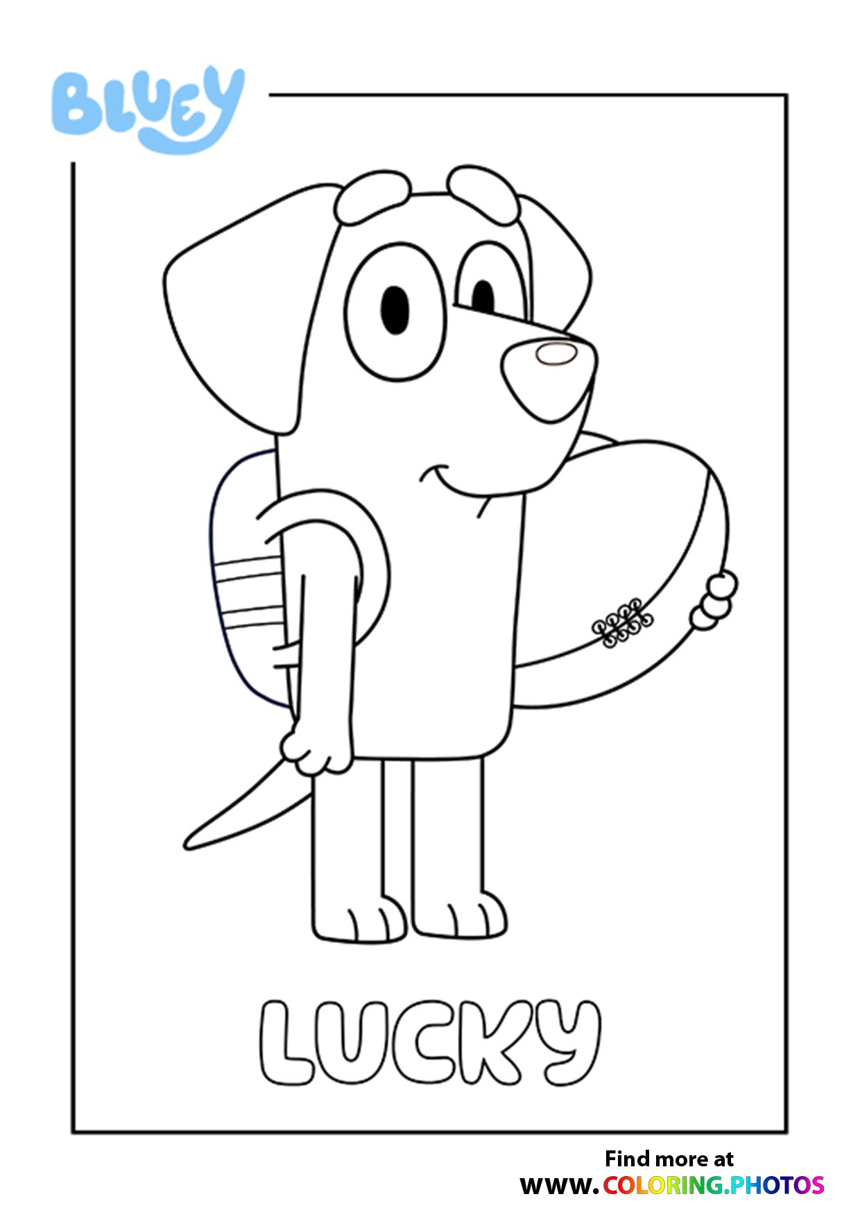 Bluey Lucky coloring page