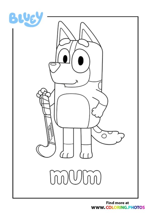 Bluey Mum coloring page