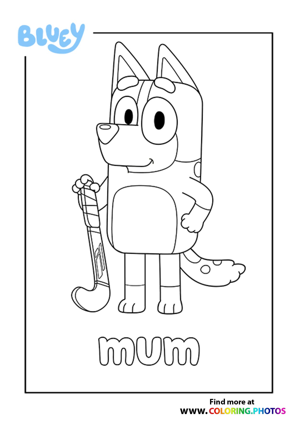 Bluey Mum coloring page