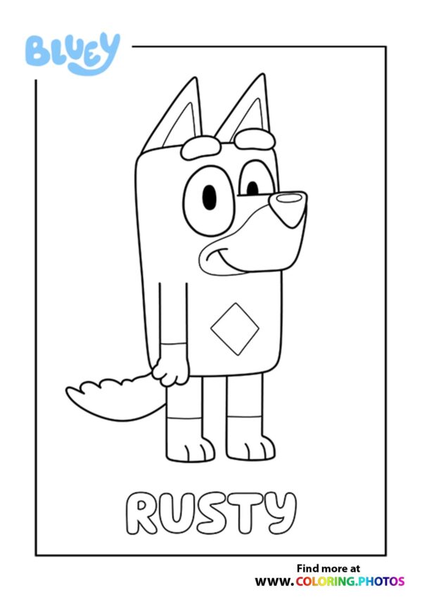 Bluey Rusty coloring page