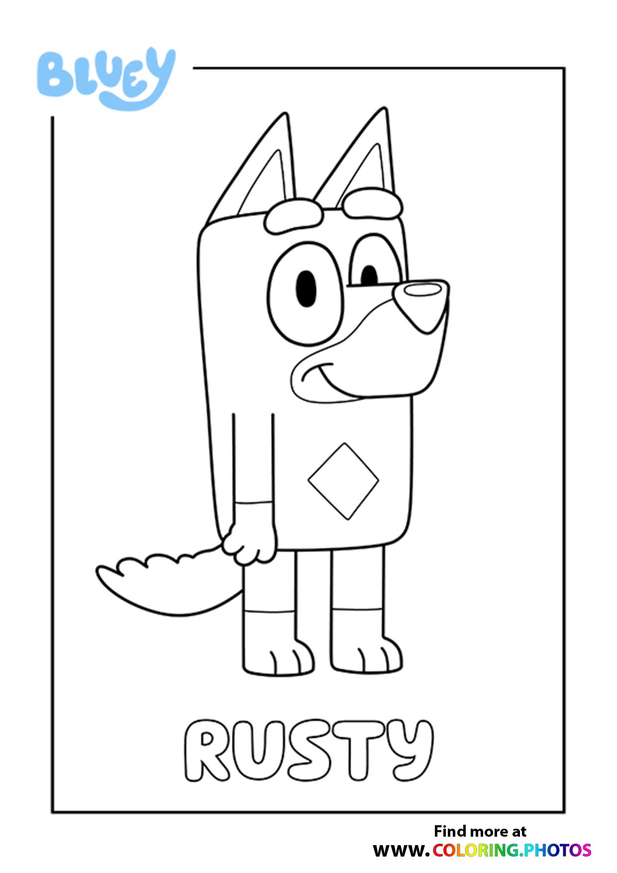 Bluey Rusty coloring page