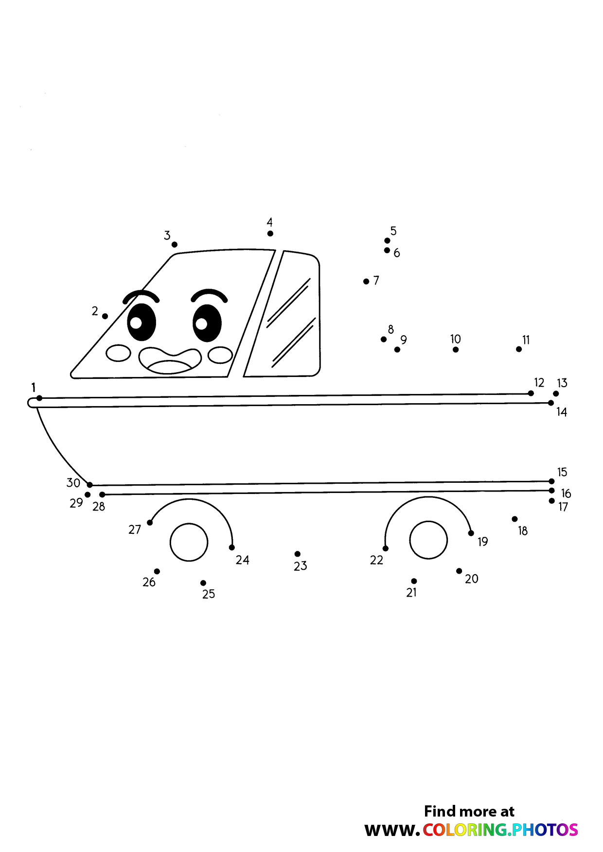 Boat truck dot the dots worksheet