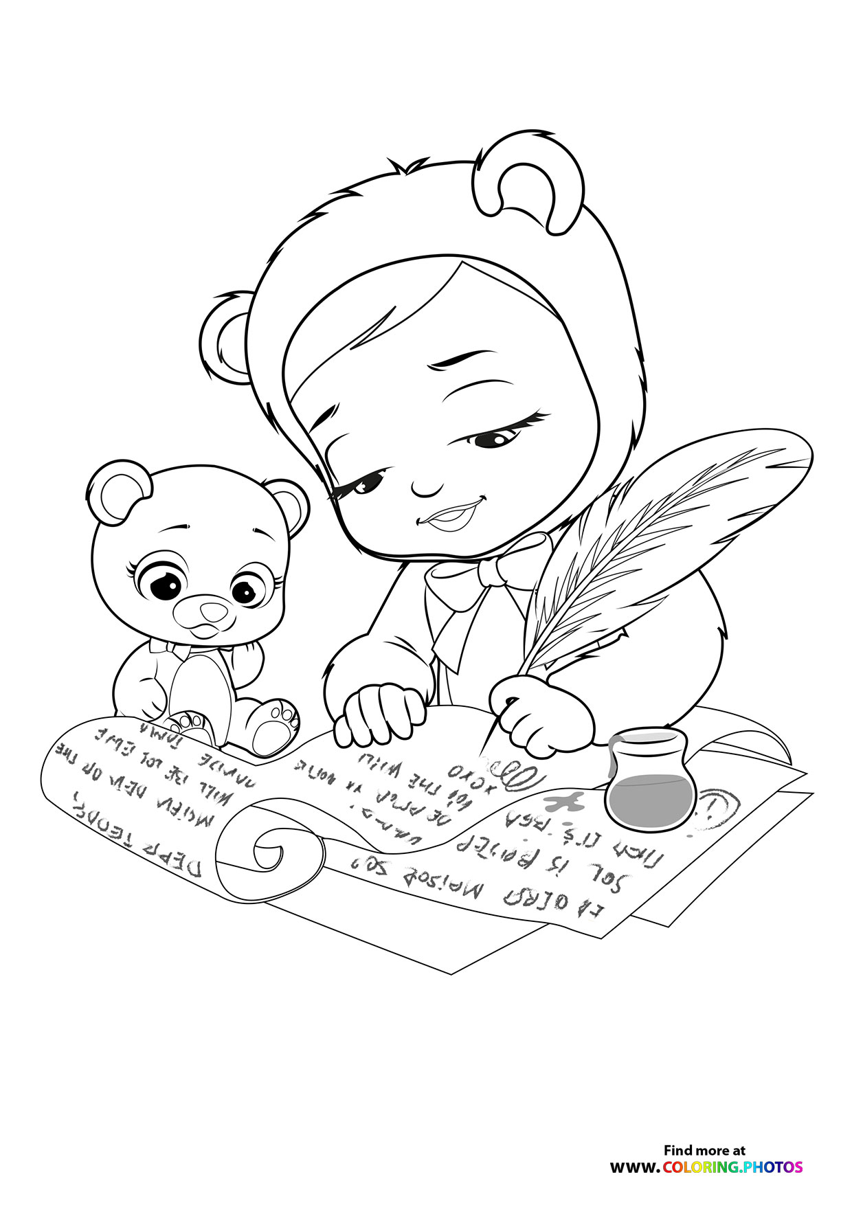 Bonnie writing - Cry Babies coloring page