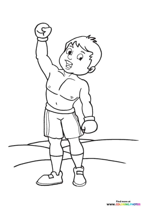 Boxer celebrating