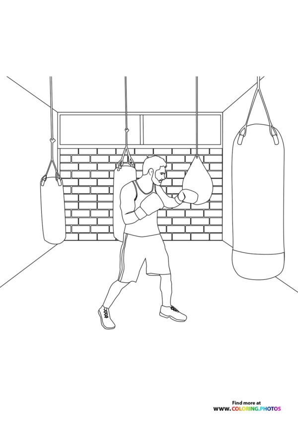Boxer in gym