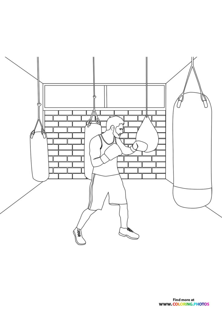 Boxer in gym