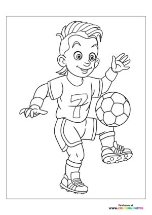 Boy doing keep ups