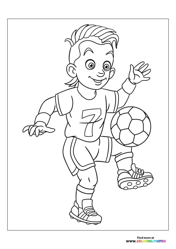 Boy doing keep ups