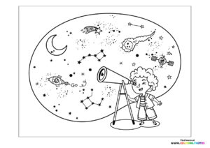 Boy exploring space