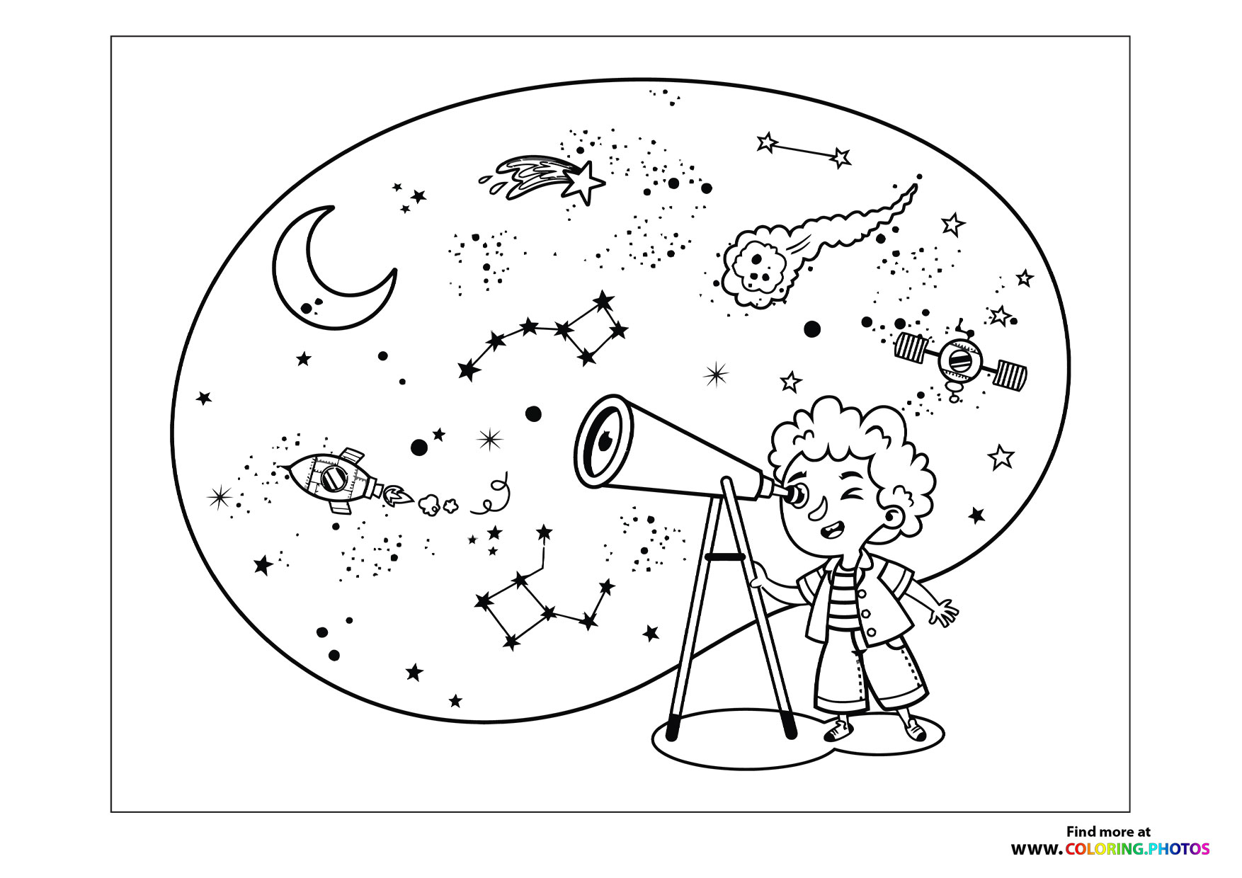 Boy exploring space