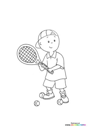 Boy playing tennis