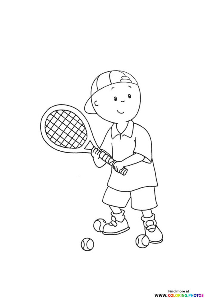 Boy playing tennis