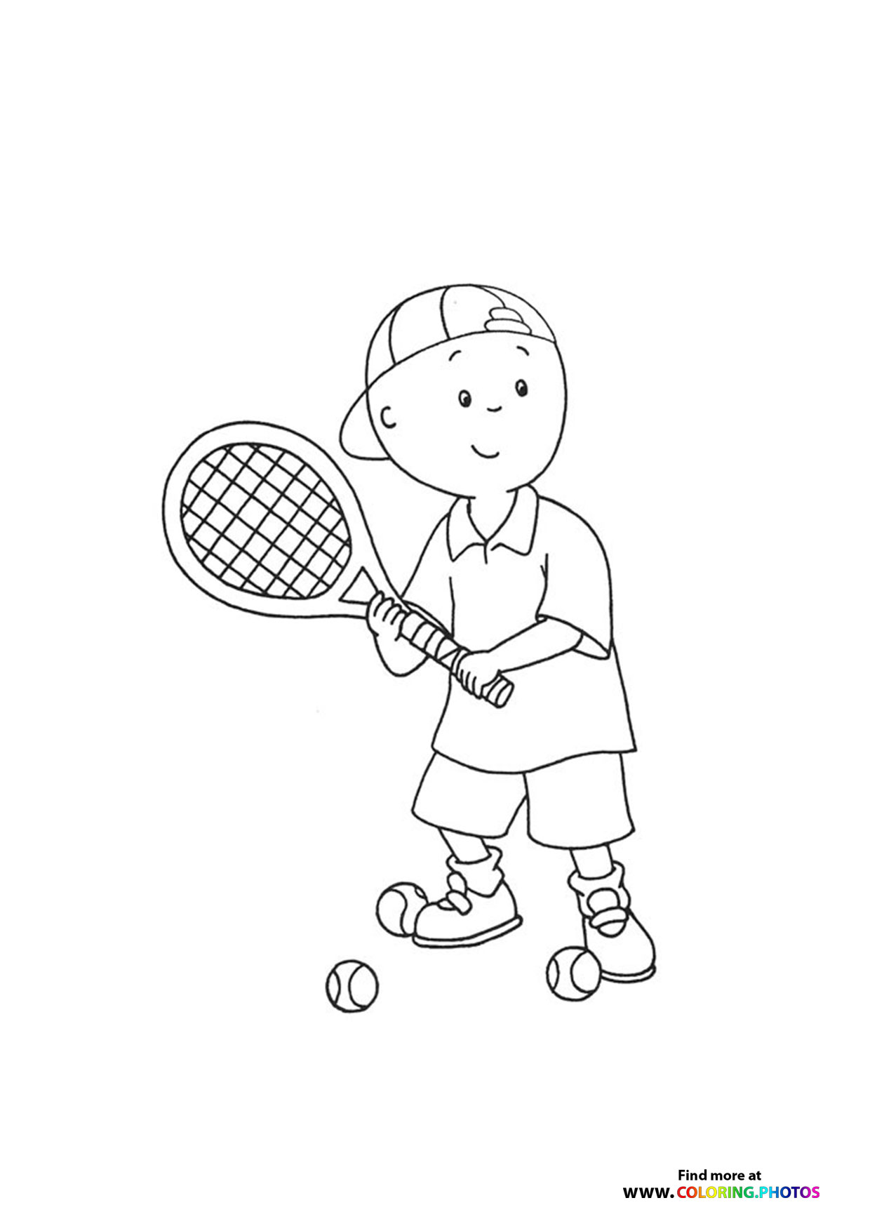 Boy playing tennis
