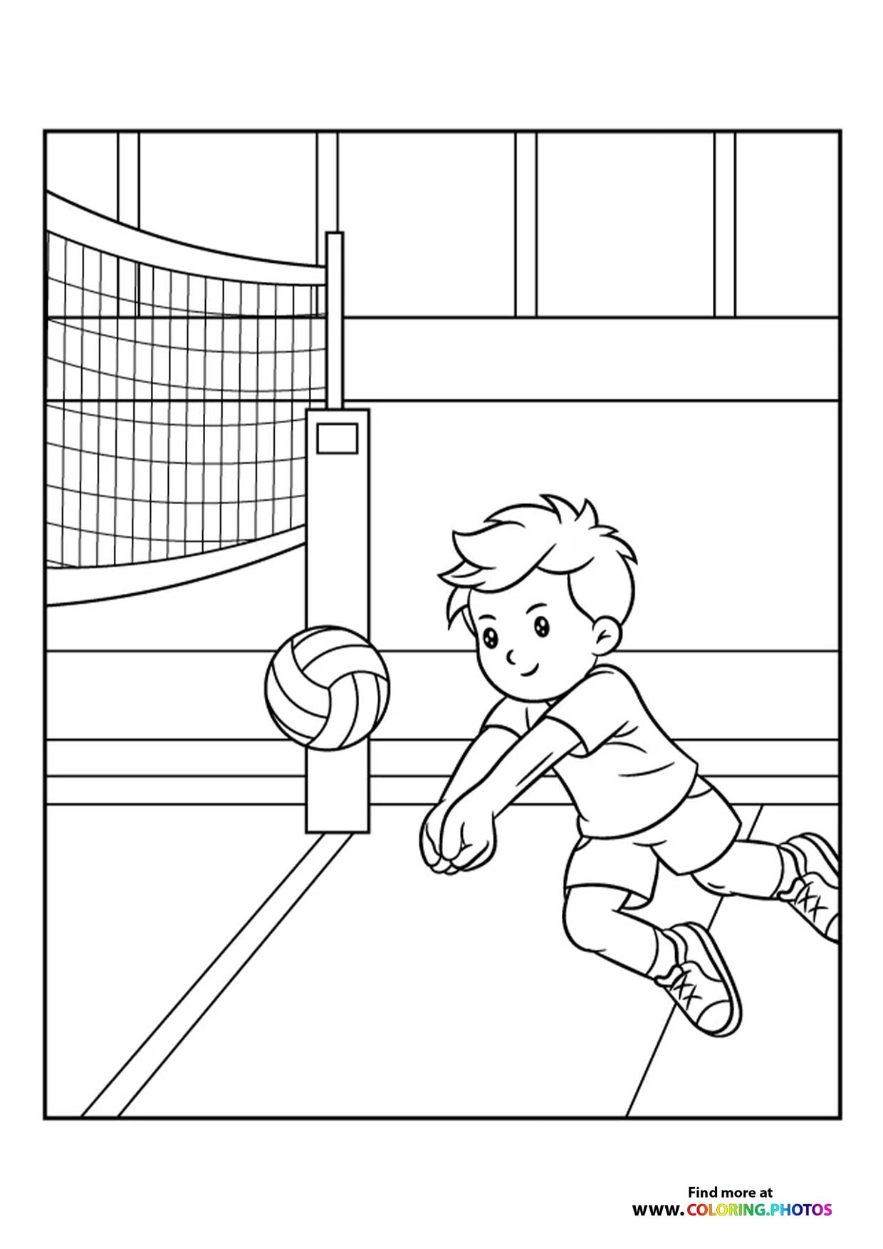 Boy playing volleyball