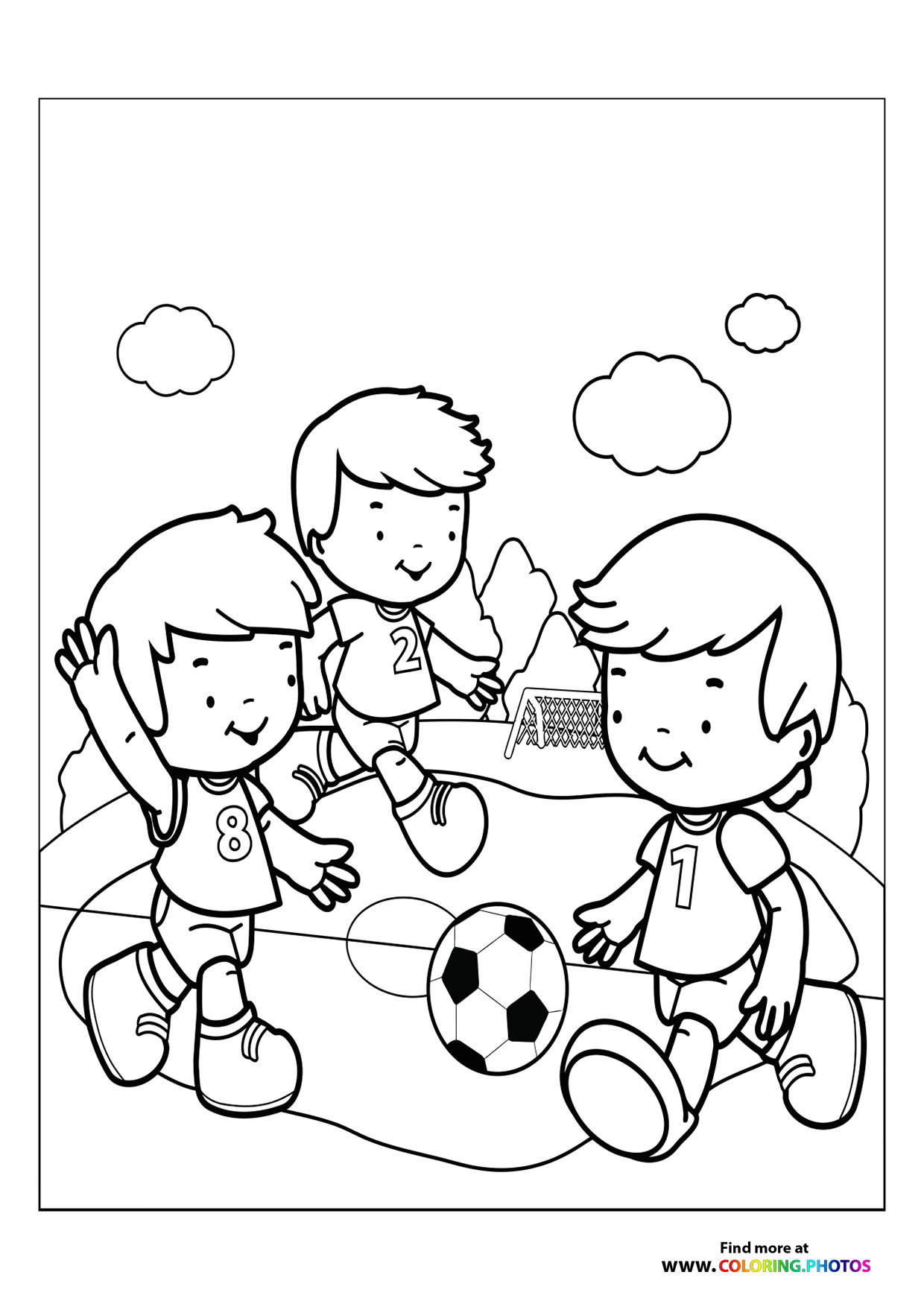 Boys playing soccer