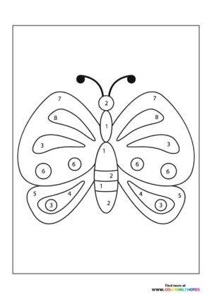 Butterfly color by number