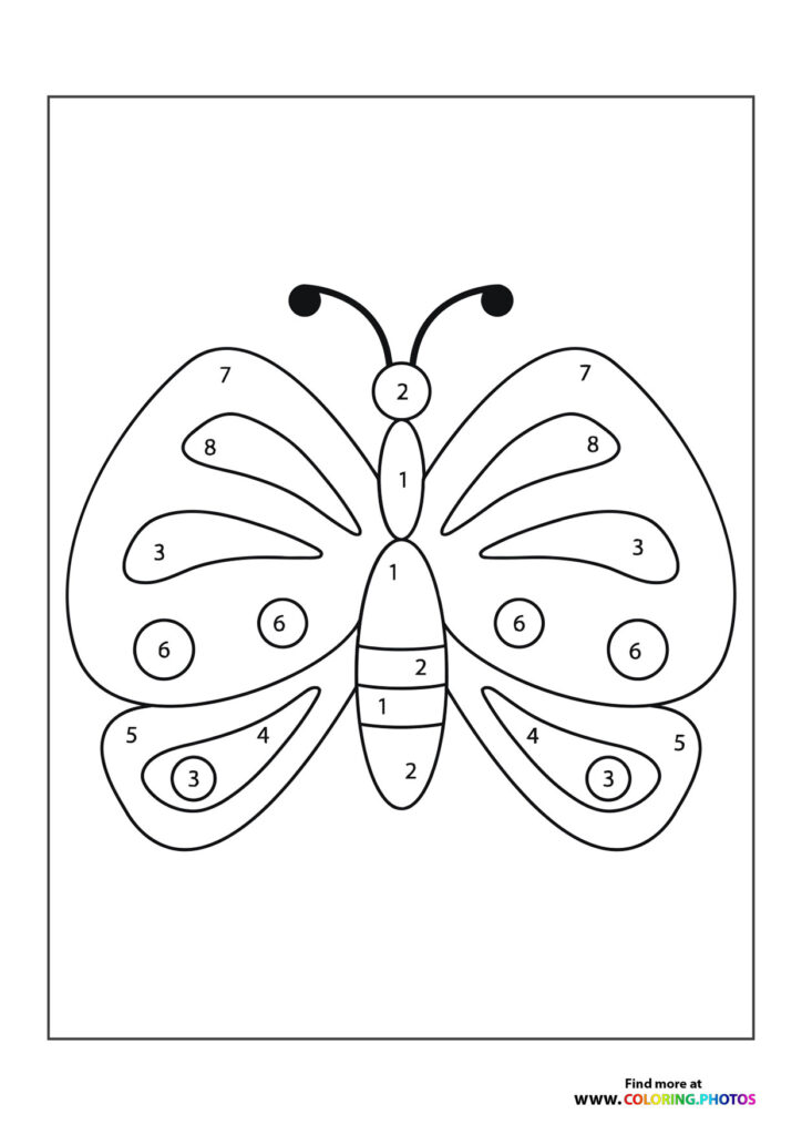 Butterfly color by number