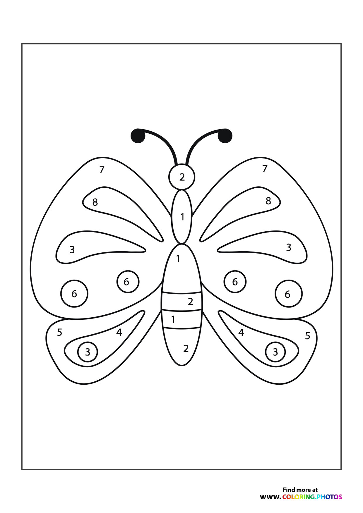 Butterfly color by number
