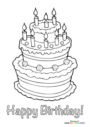 Three Tier Birthday Cake with Candles