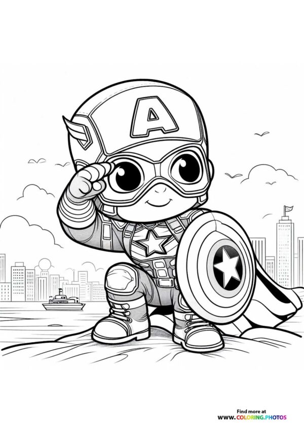Captain America saluting