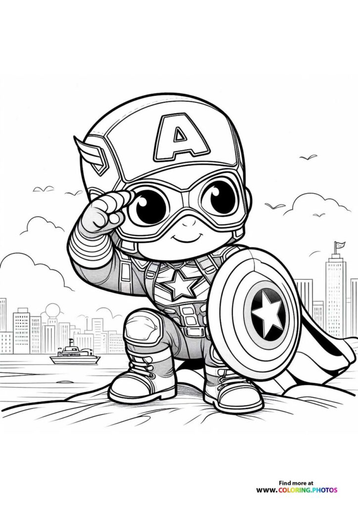 Captain America saluting