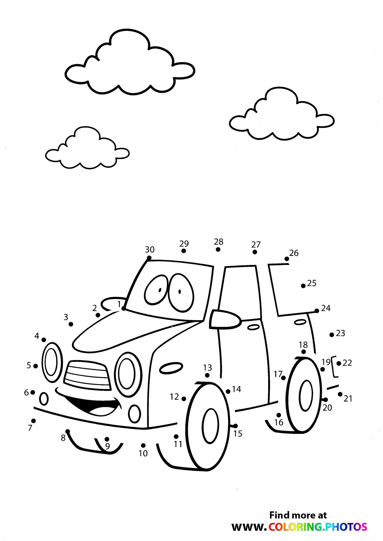 Car dot the dots worksheet