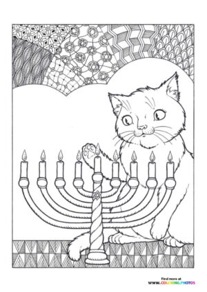 Cat with Menorah