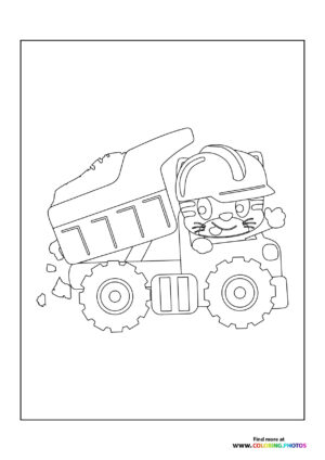 Cat driving a truck