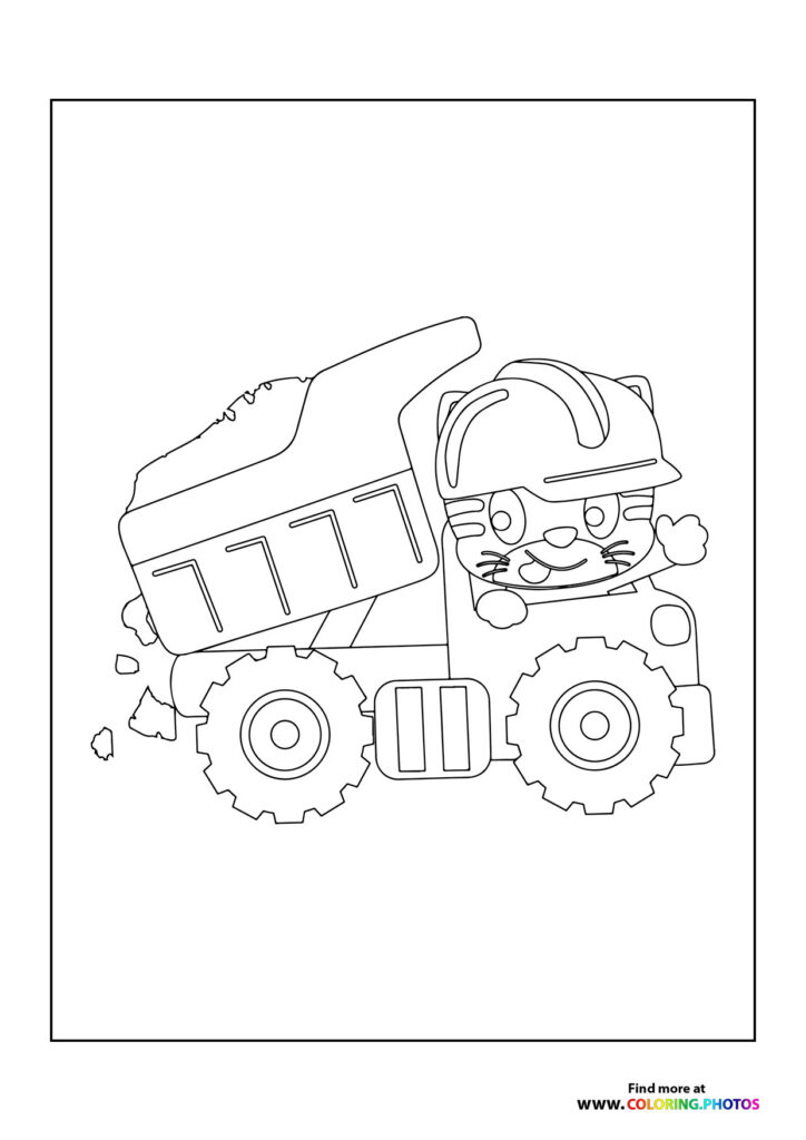 Cat driving a truck