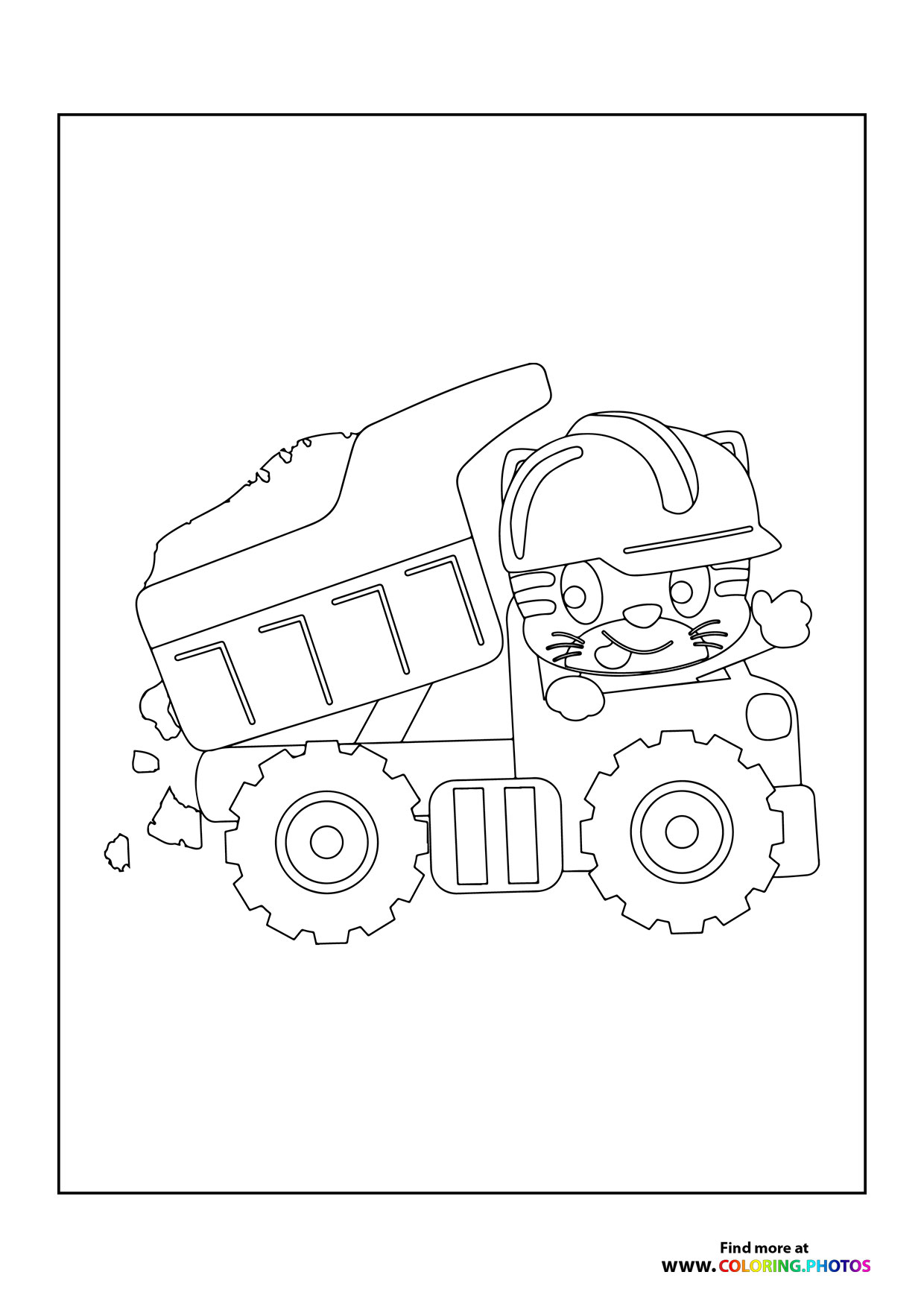 Cat driving a truck