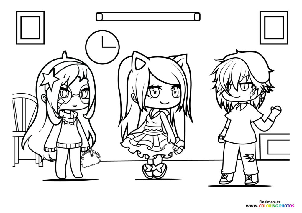 Three Gacha Life Friends in a Room