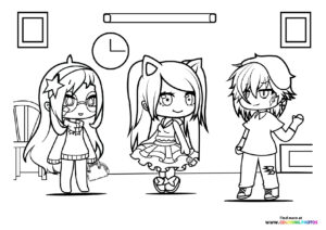 Three Gacha Life Friends in a Room