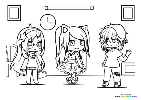 Three Gacha Life Friends in a Room