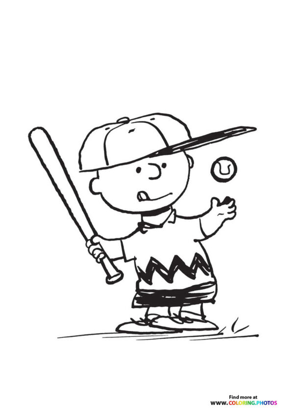 Charlie Brown playing baseball