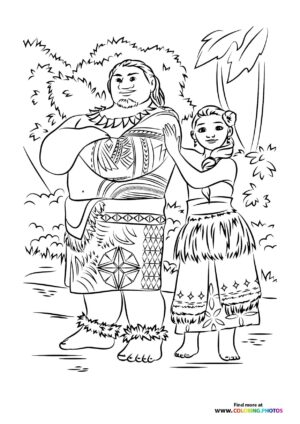Moana and Chief Tui